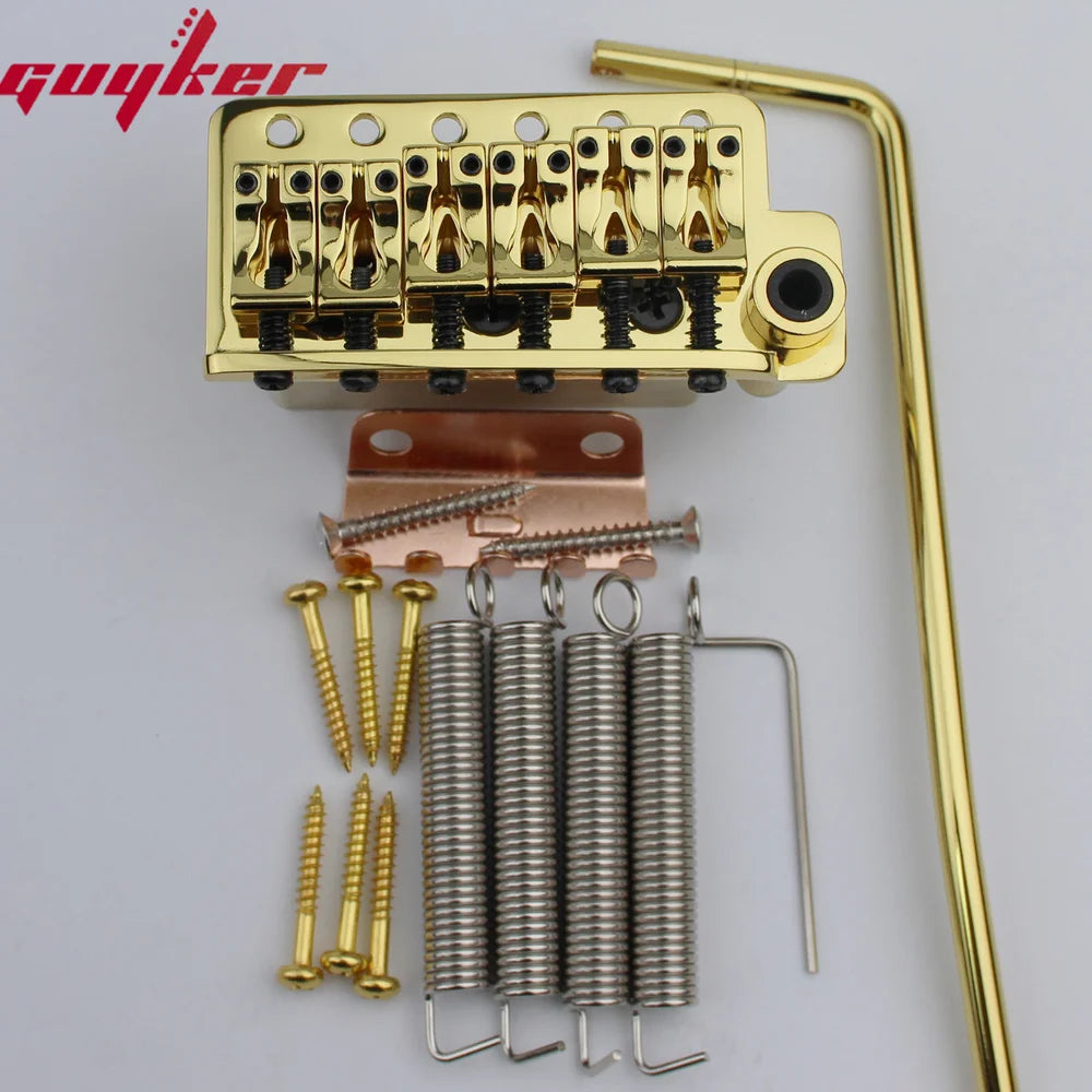 GG1013A Guyker Chrome Black Gold Guitar Tremolo Bridge String Spacing 10.8MM With Tremolo System Saddle And Brass Block