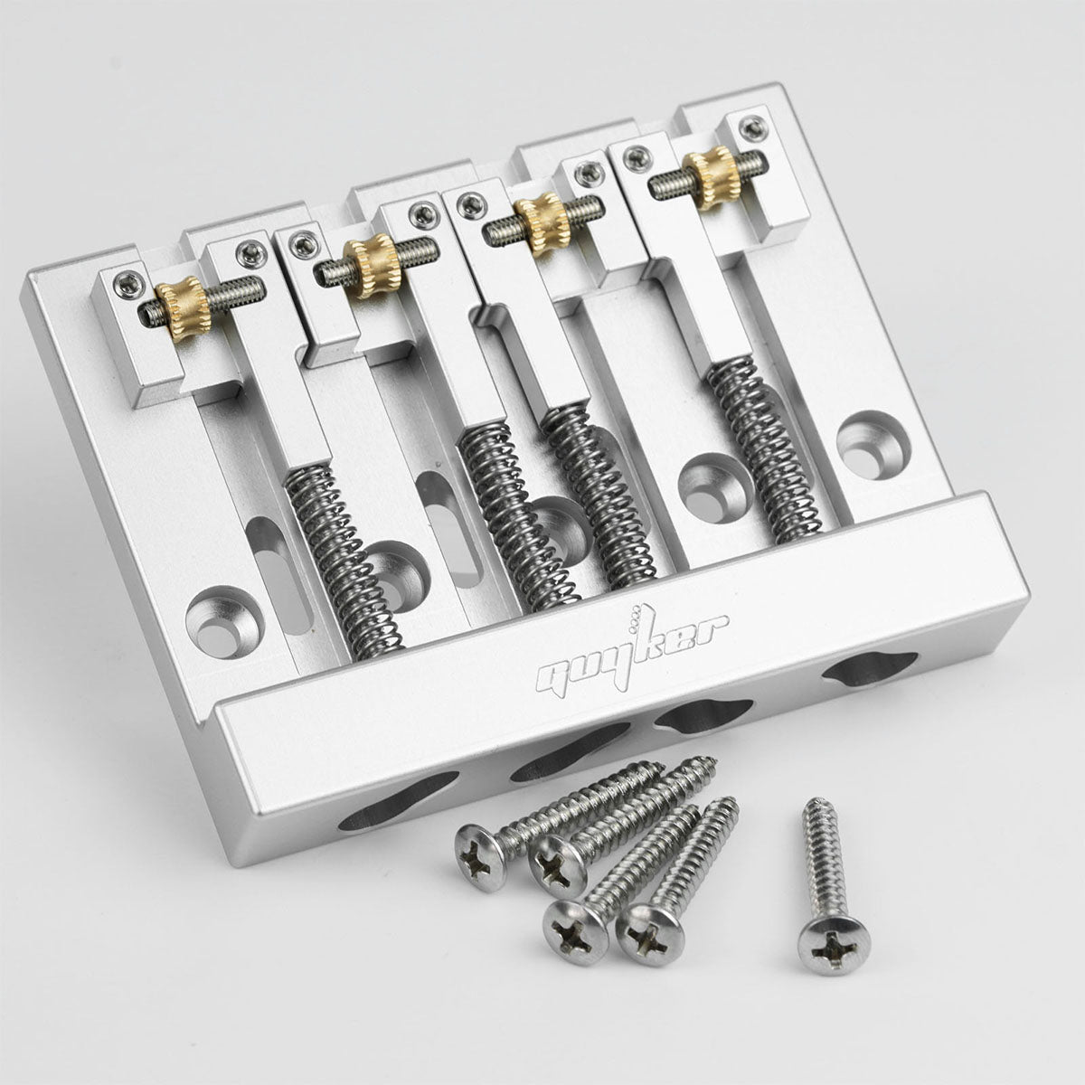 Guyker GBA-406 CNC 4-String Bass Bridge in Aerospace Aluminum Alloy for Bass Guitar