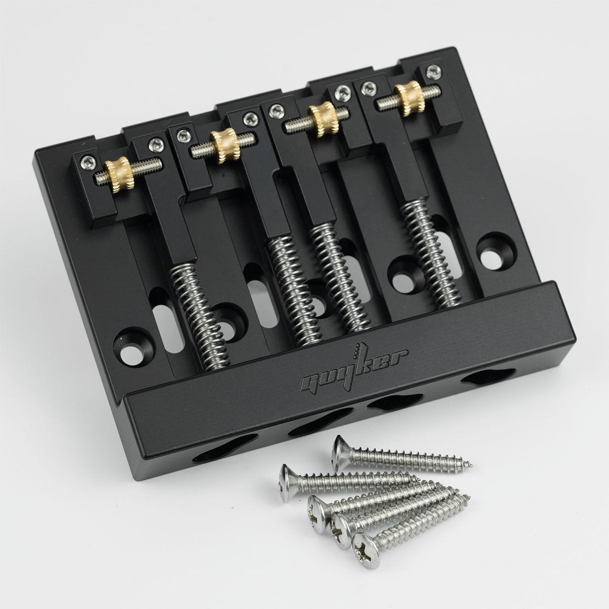 Guyker GBA-406 CNC 4-String Bass Bridge in Aerospace Aluminum Alloy for Bass Guitar