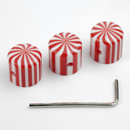 Guyker CKB041 Acrylic Candy Stripe Guitar Control Knobs for Electric Guitar - 6mm Shaft Fit
