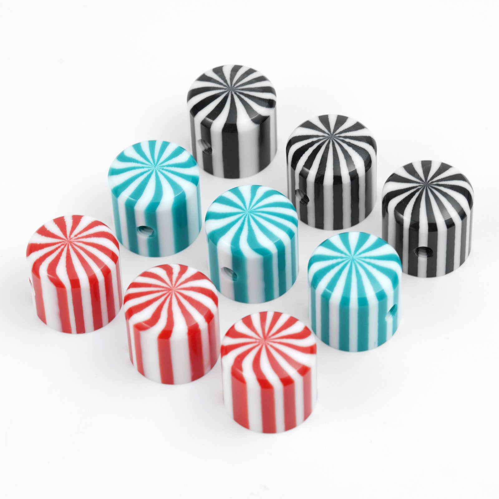 Guyker CKB041 Acrylic Candy Stripe Guitar Control Knobs for Electric Guitar - 6mm Shaft Fit