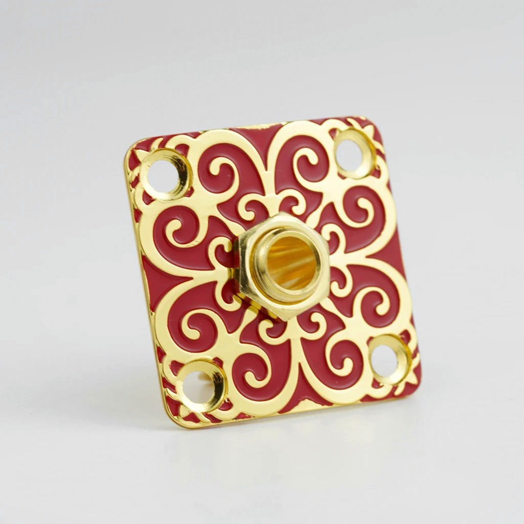 Guyker GJ013+LJ01 Decorative Guitar Jack Plate with Output Jack Socket Set for Electric Guitar