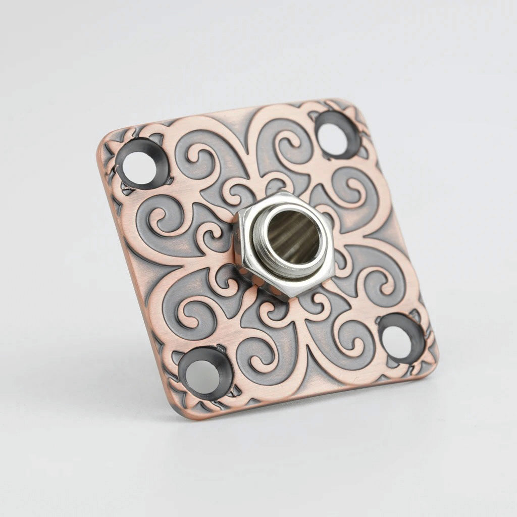 Guyker GJ013+LJ01 Decorative Guitar Jack Plate with Output Jack Socket Set for Electric Guitar