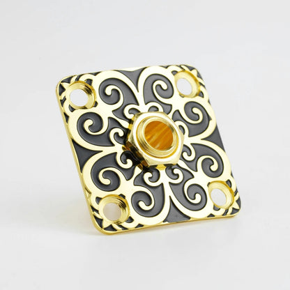 Guyker GJ013+LJ01 Decorative Guitar Jack Plate with Output Jack Socket Set for Electric Guitar