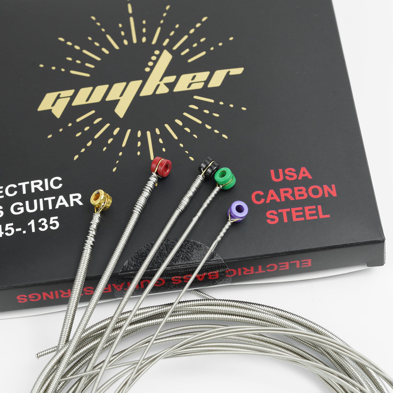 Guyker Electric Bass Guitar Strings USA Carbon Steel with Anti-Rust Coating