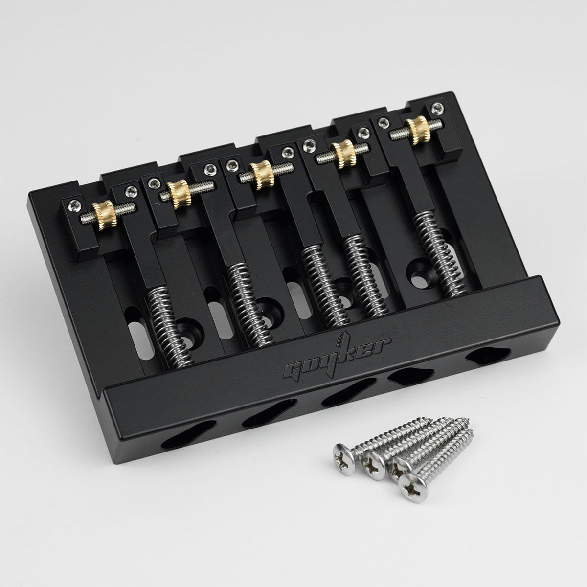 Guyker GBA-506 CNC 5-String Bass Bridge in Aerospace Aluminum Alloy with Adjustable String Spacing for Bass Guitar