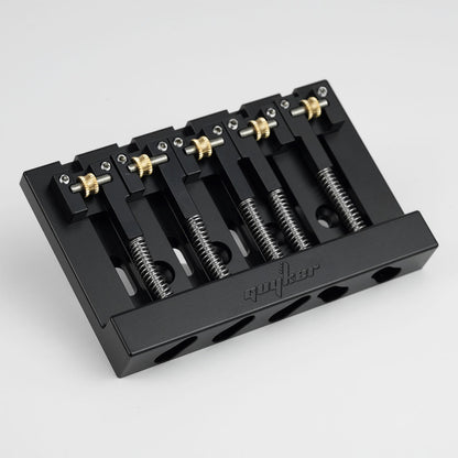 Guyker GBA-506 CNC 5-String Bass Bridge in Aerospace Aluminum Alloy with Adjustable String Spacing for Bass Guitar