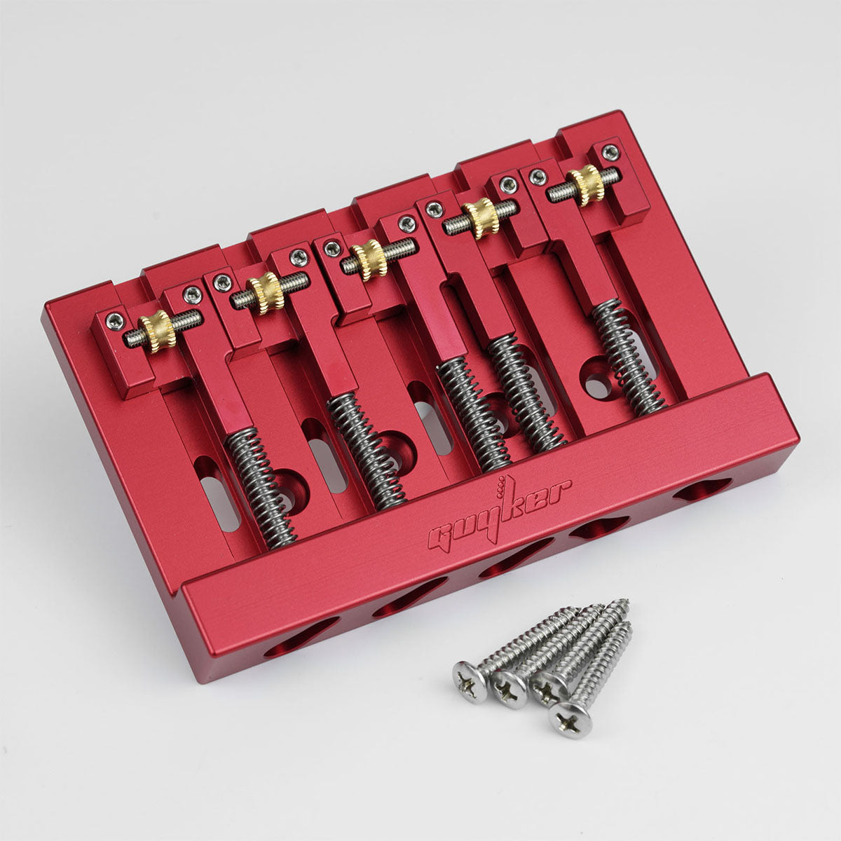 Guyker GBA-506 CNC 5-String Bass Bridge in Aerospace Aluminum Alloy with Adjustable String Spacing for Bass Guitar