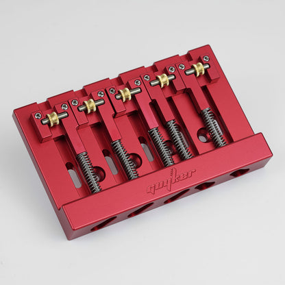 Guyker GBA-506 CNC 5-String Bass Bridge in Aerospace Aluminum Alloy with Adjustable String Spacing for Bass Guitar