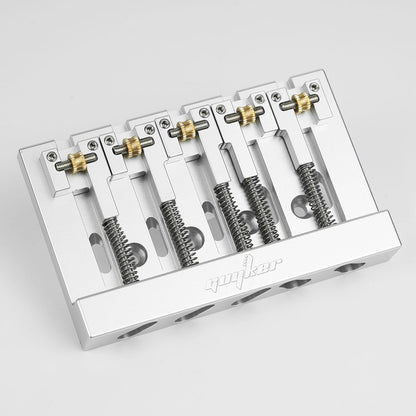 Guyker GBA-506 CNC 5-String Bass Bridge in Aerospace Aluminum Alloy with Adjustable String Spacing for Bass Guitar