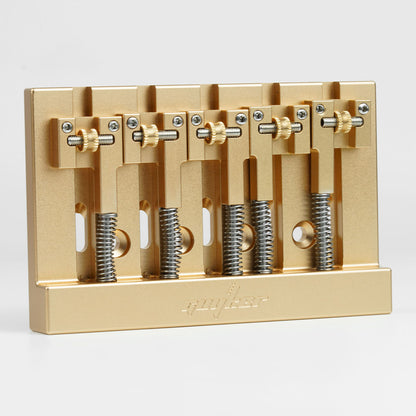 Guyker GBA-506 CNC 5-String Bass Bridge in Aerospace Aluminum Alloy with Adjustable String Spacing for Bass Guitar