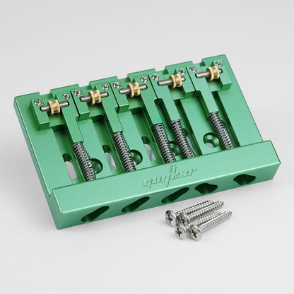 Guyker GBA-506 CNC 5-String Bass Bridge in Aerospace Aluminum Alloy with Adjustable String Spacing for Bass Guitar