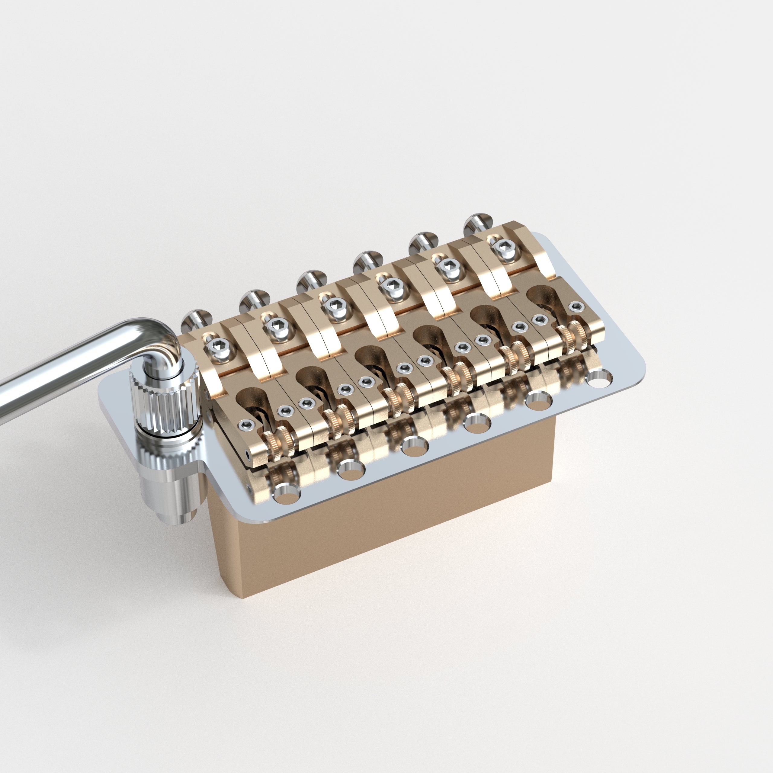 Guyker GG903 6-Point Tremolo Bridge with CNC Brass Saddles for 6-String Electric Guitar
