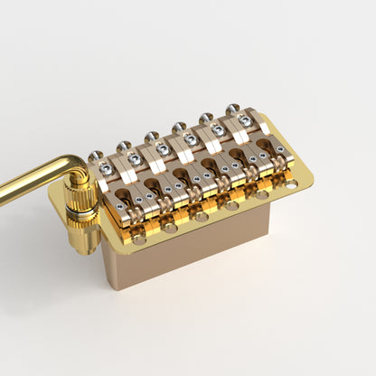 Guyker GG903 6-Point Tremolo Bridge with CNC Brass Saddles for 6-String Electric Guitar