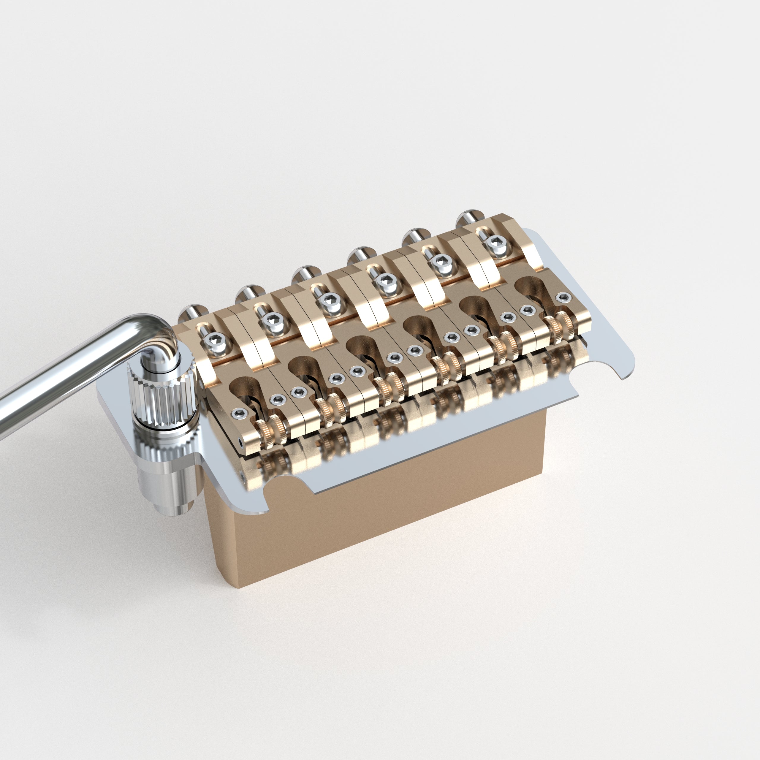 Guyker GG902 2-Point Tremolo Bridge with CNC Brass Saddles for 6-String Electric Guitar