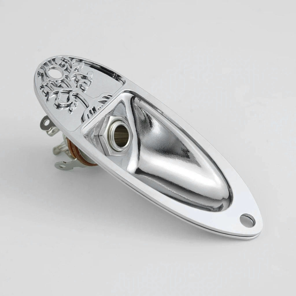 Guyker GJ007+GJ008+LJ01 Electric Guitar Jack Plate with Output Jack Socket Set