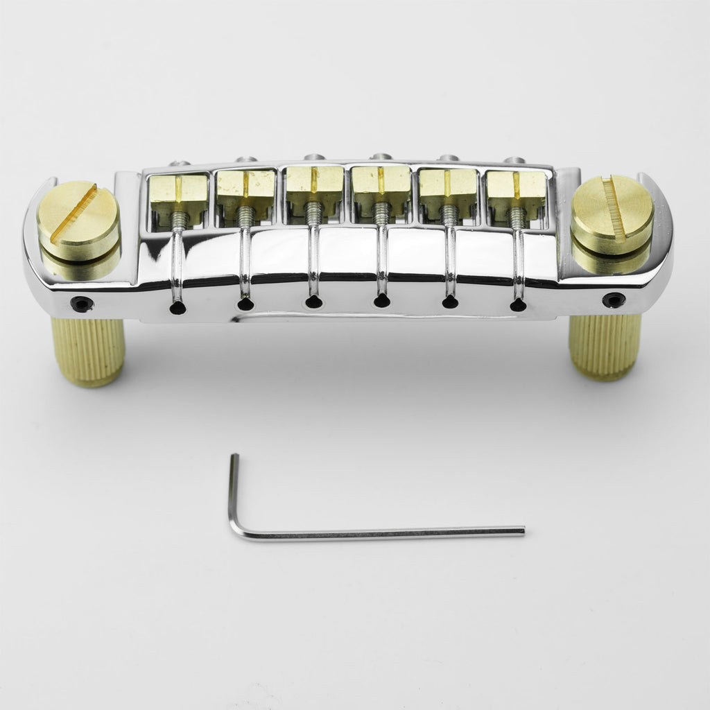 Guyker GM006 Guitar Wraparound Bridge Adjustable Brass and