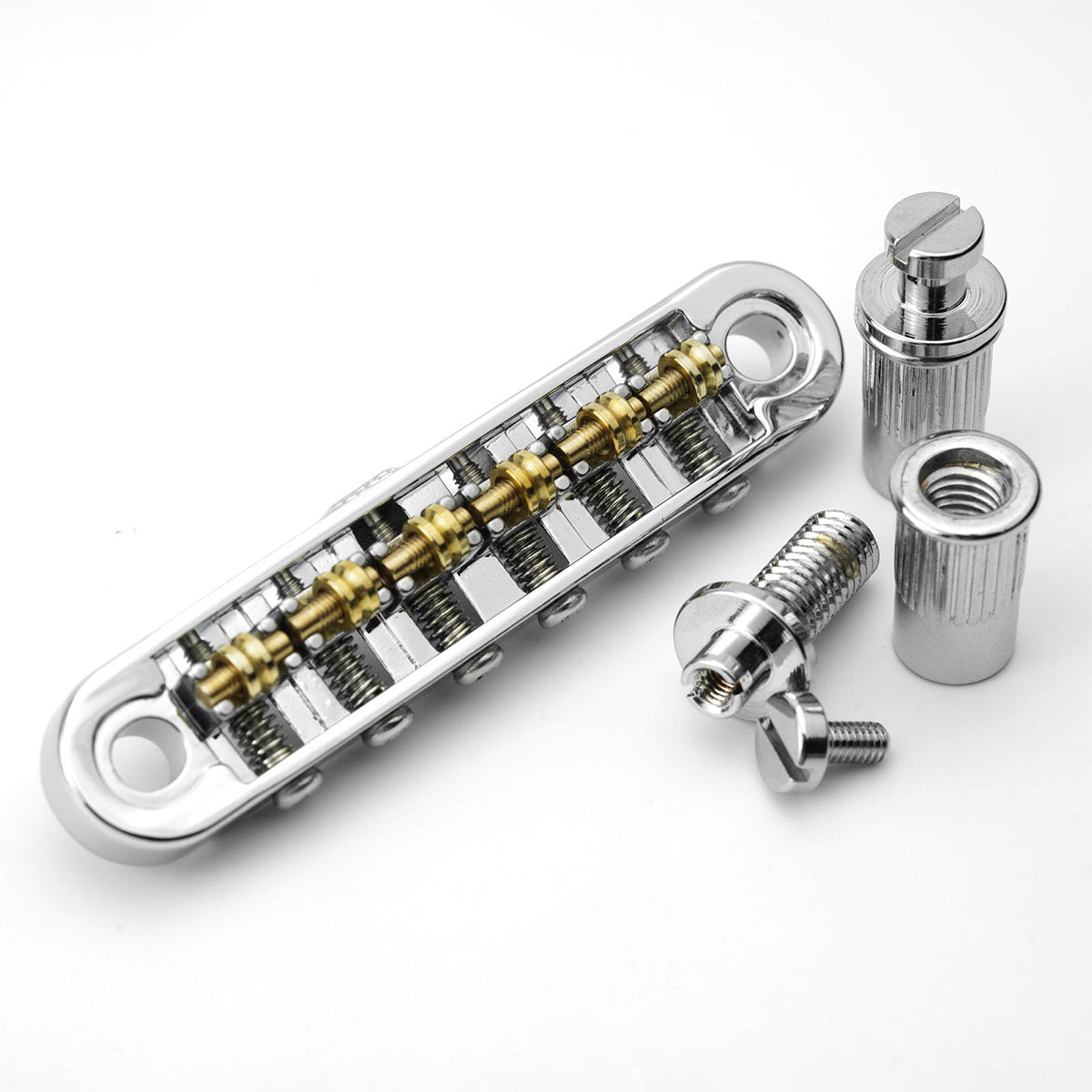 Guyker GM025 6-Saddle Roller Guitar Bridge with Locking Posts for Electric Guitar