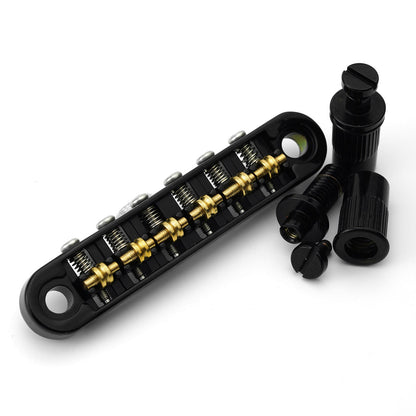 Guyker GM025 6-Saddle Roller Guitar Bridge with Locking Posts for Electric Guitar