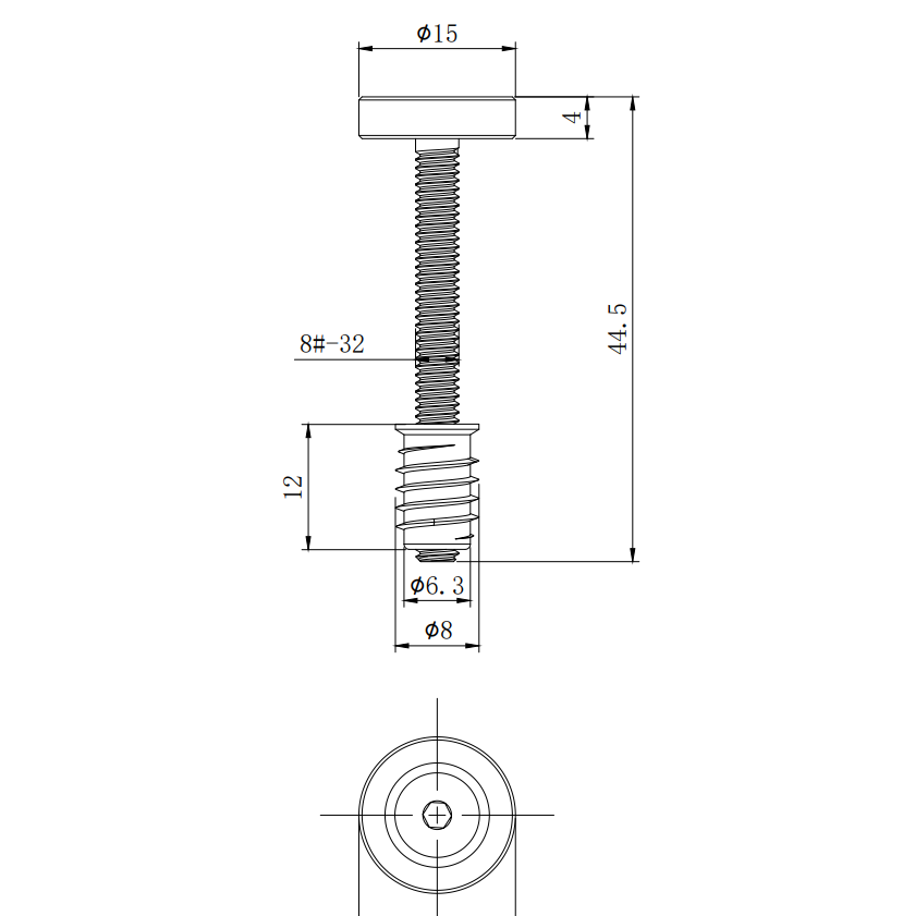 Guyker GN-011 Bolt-On Neck Mounting Screw & Bushing Set