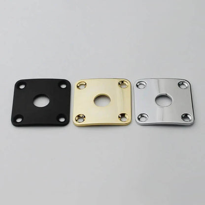 Guyker 1 Piece Square Curved Metal Jack Plate For Electric Guitar Bass