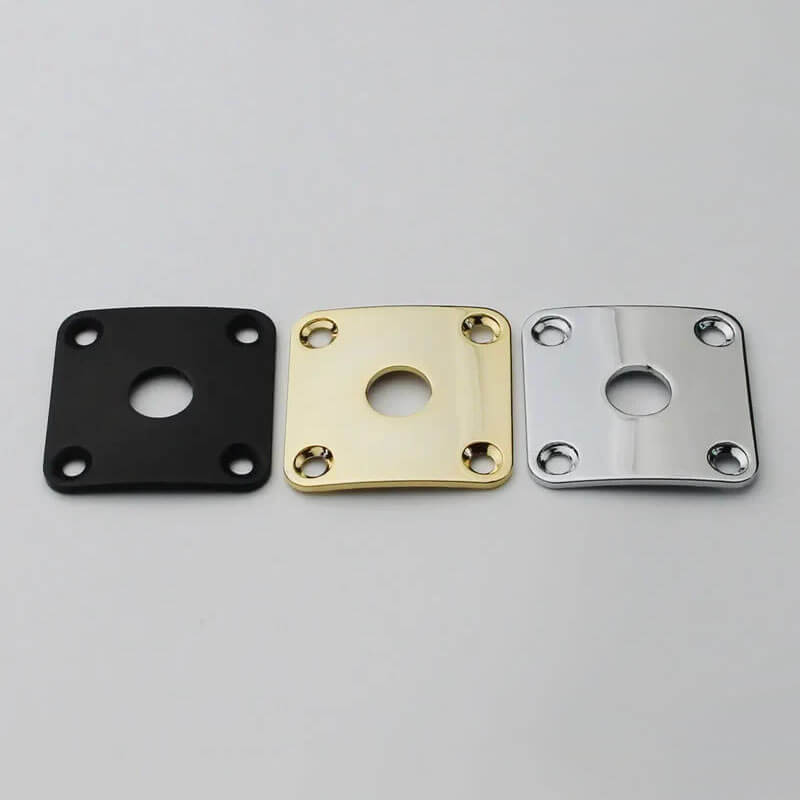 Guyker 1 Piece Square Curved Metal Jack Plate For Electric Guitar Bass