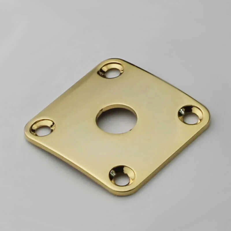 Guyker 1 Piece Square Curved Metal Jack Plate For Electric Guitar Bass
