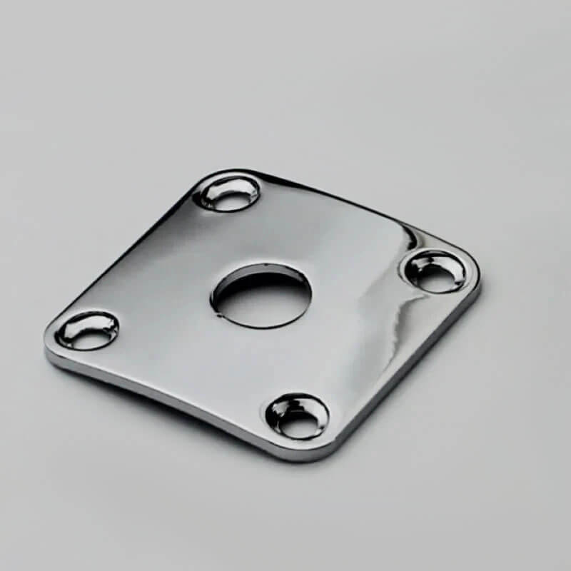 Guyker 1 Piece Square Curved Metal Jack Plate For Electric Guitar Bass