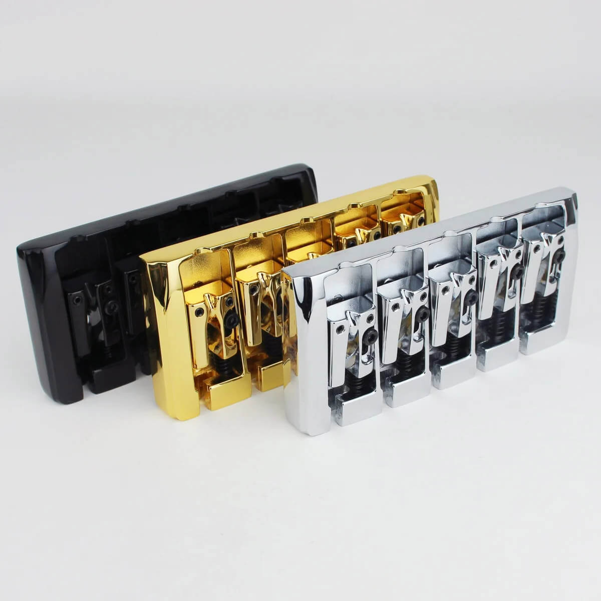 Guyker 5-String Bass Bridge 19mm Spacing Locking Zinc Saddles GB405