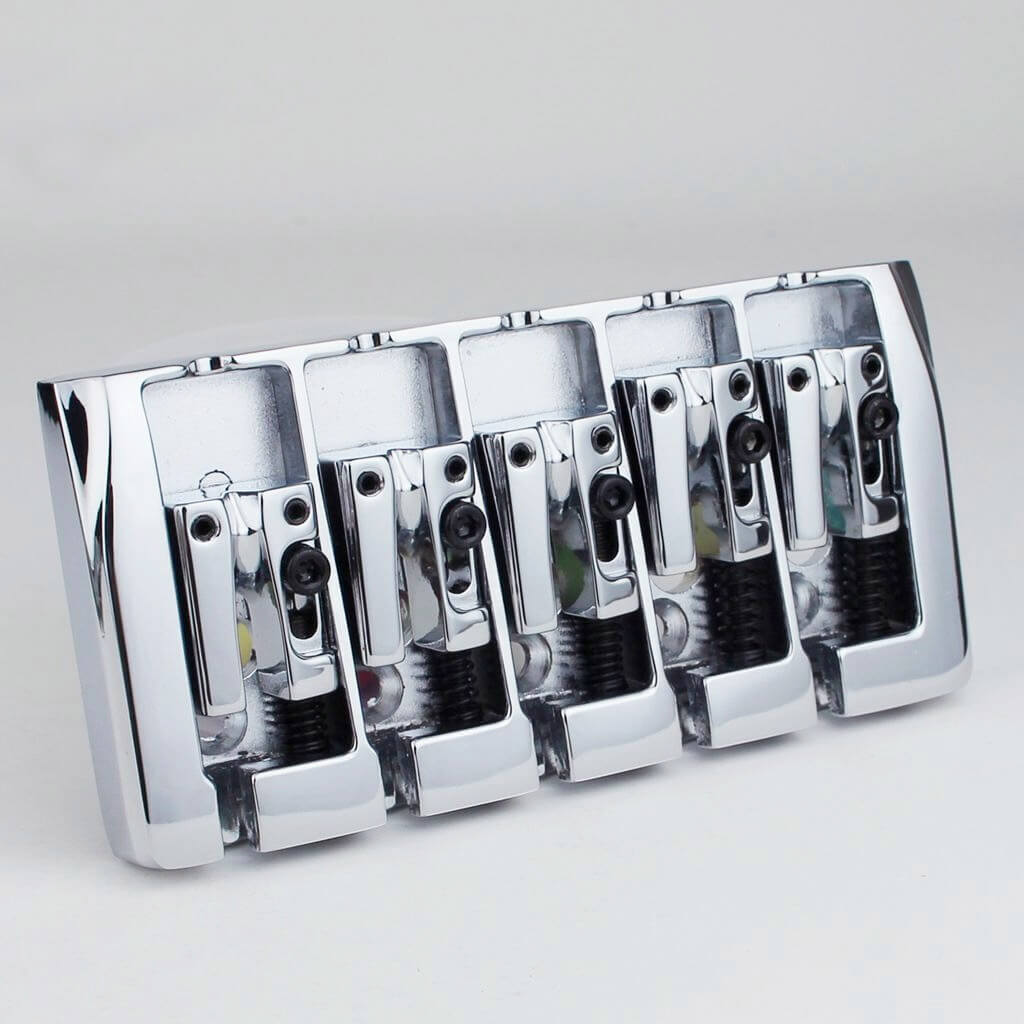 Guyker 5-String Bass Bridge 19mm Spacing Locking Zinc Saddles GB405
