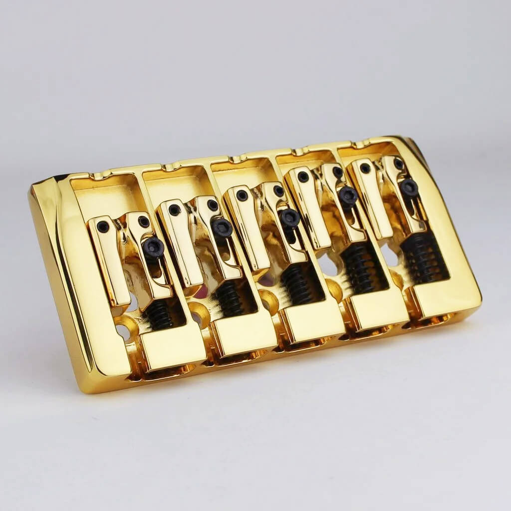 Guyker 5-String Bass Bridge 19mm Spacing Locking Zinc Saddles GB405