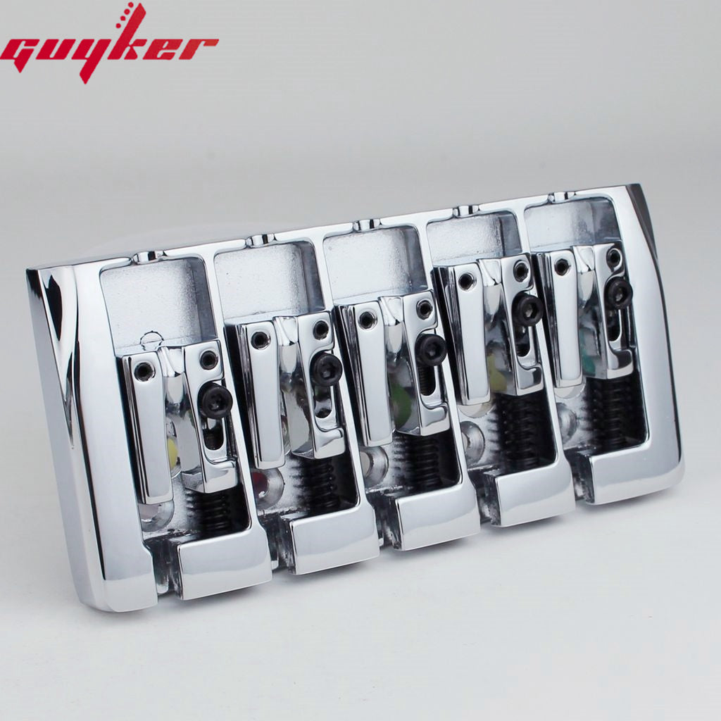 Guyker 5-String Bass Bridge 19mm Spacing Locking Zinc Saddles GB405