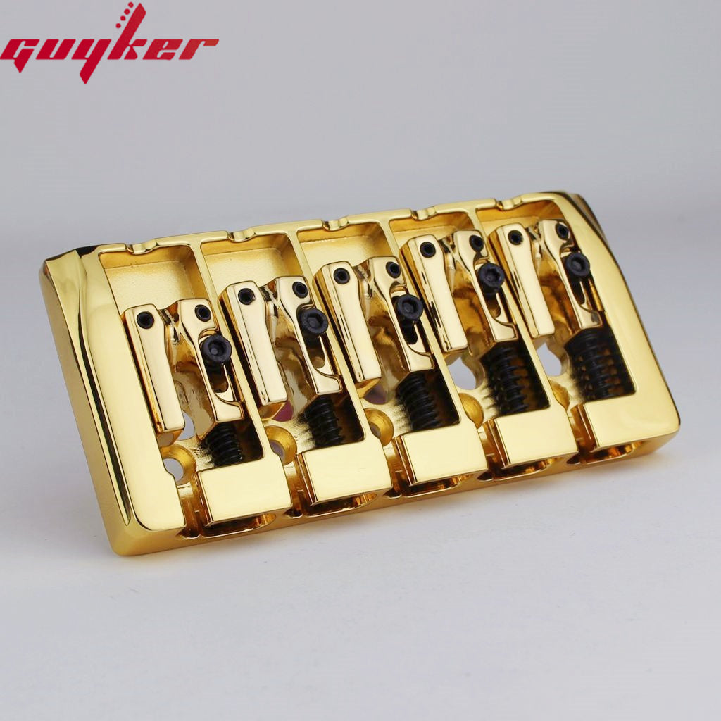 Guyker 5-String Bass Bridge 19mm Spacing Locking Zinc Saddles GB405