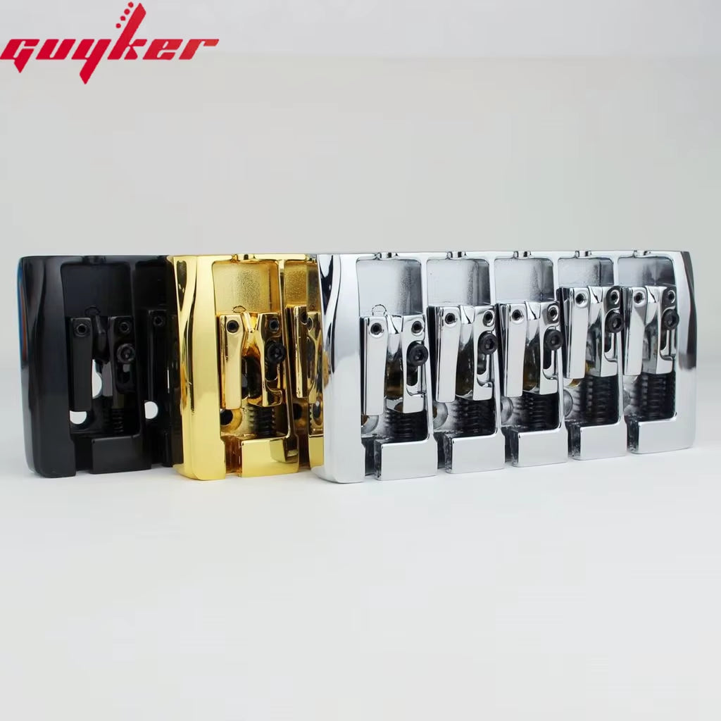 Guyker 5-String Bass Bridge 19mm Spacing Locking Zinc Saddles GB405