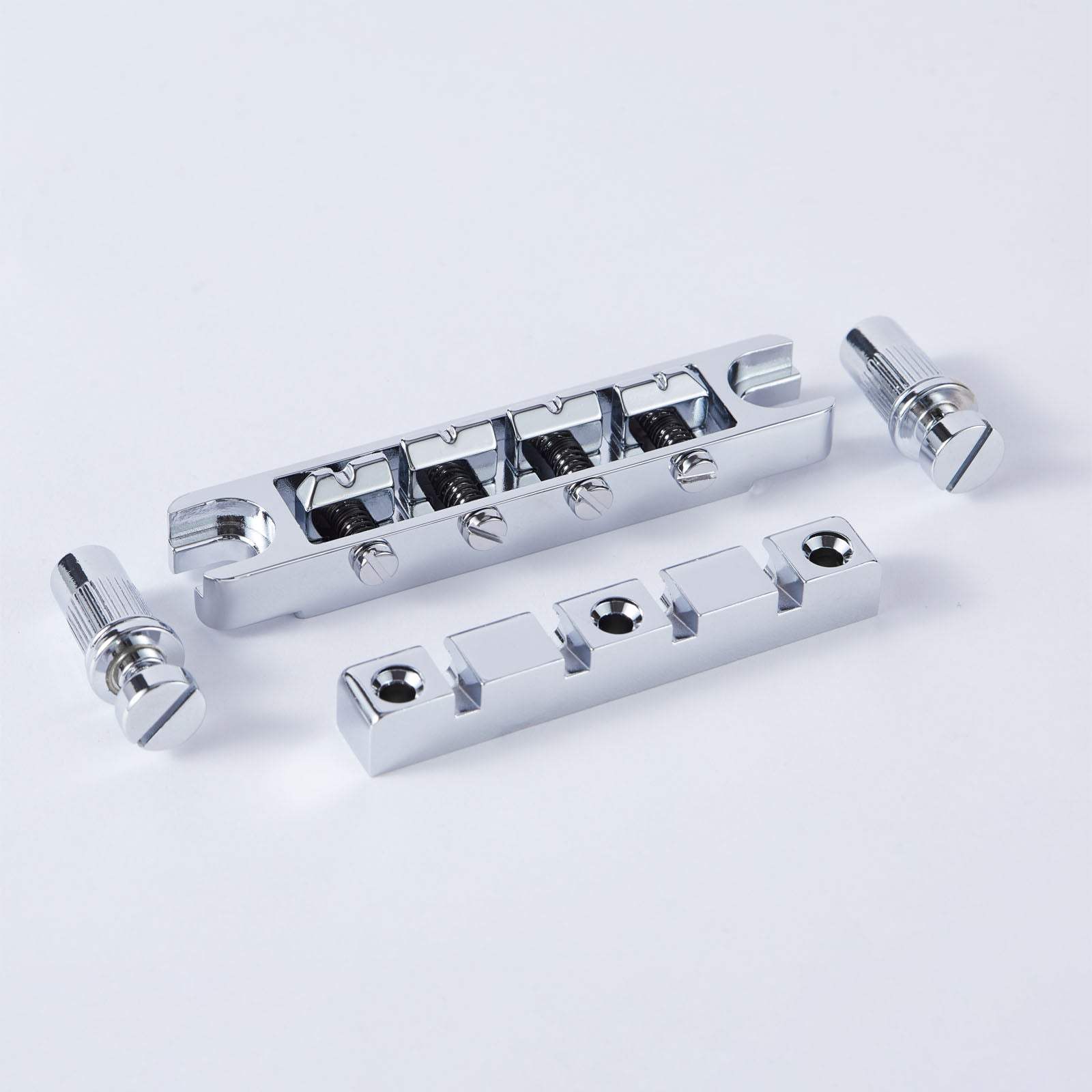 Guyker Bass Guitar Bridge4-String Zinc Alloy Adjustable Saddles BS004