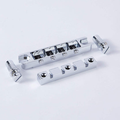Guyker Bass Guitar Bridge4-String Zinc Alloy Adjustable Saddles BS004