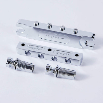 Guyker Bass Guitar Bridge4-String Zinc Alloy Adjustable Saddles BS004