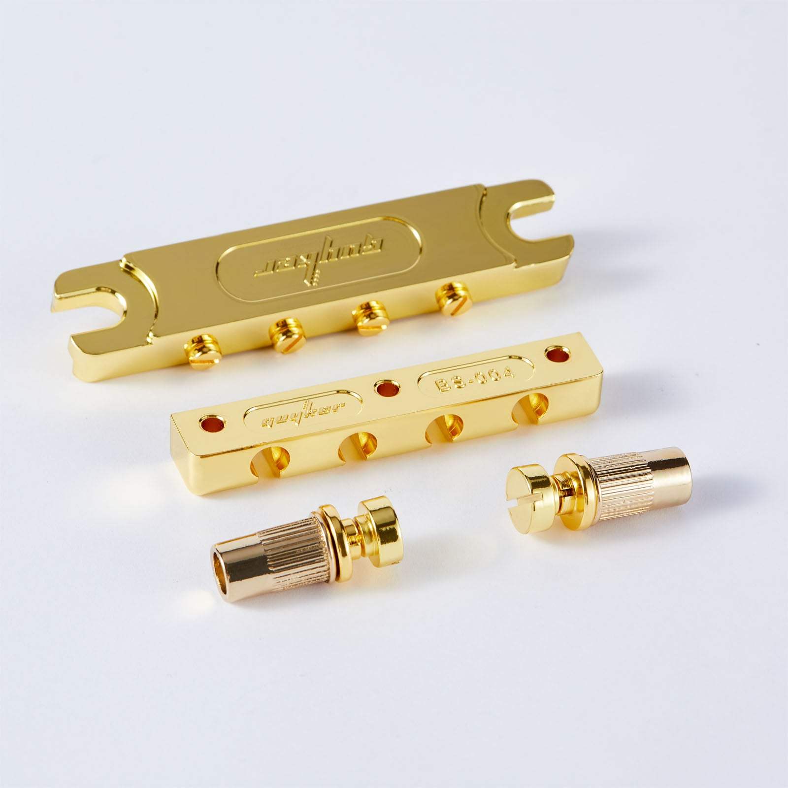 Guyker Bass Guitar Bridge4-String Zinc Alloy Adjustable Saddles BS004
