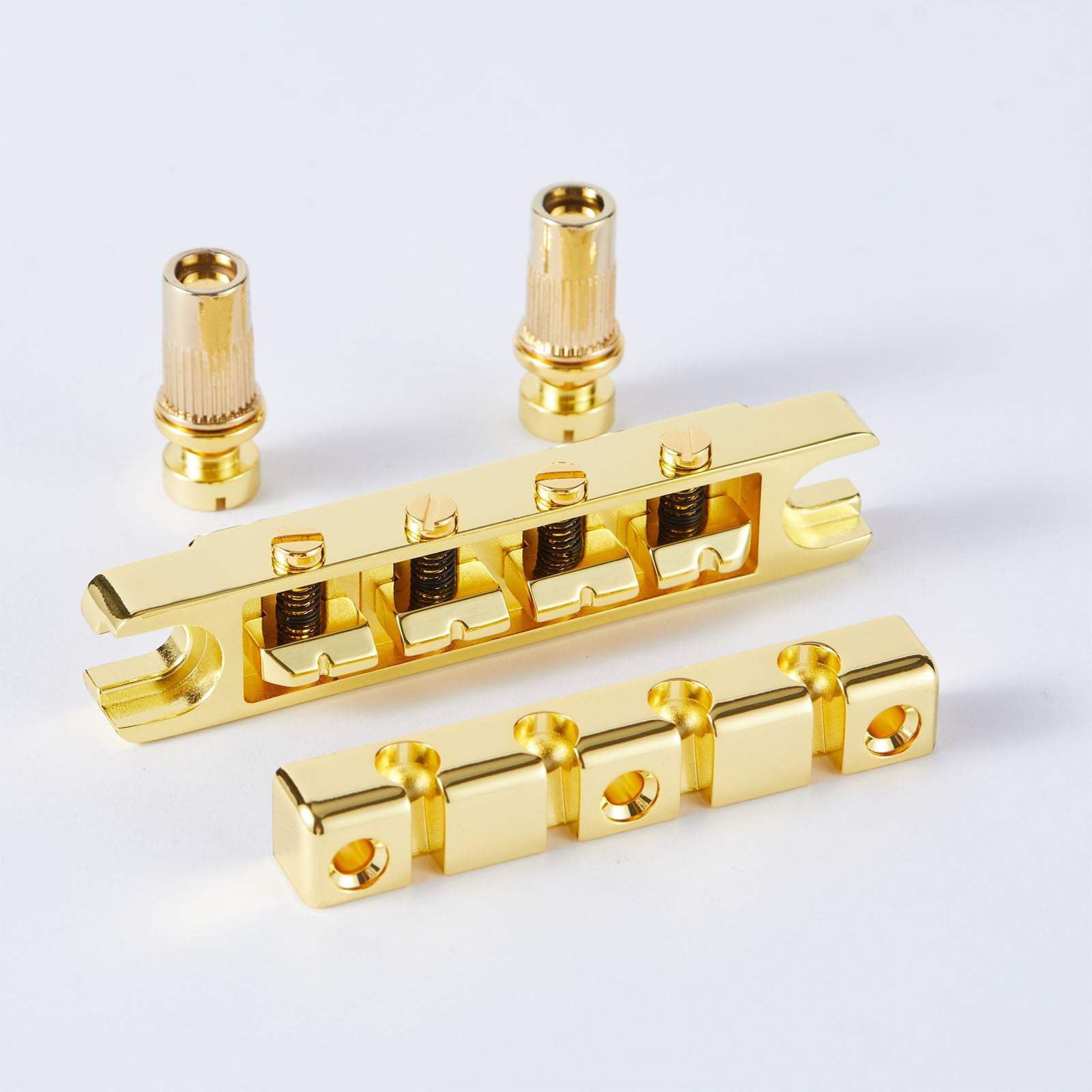 Guyker Bass Guitar Bridge4-String Zinc Alloy Adjustable Saddles BS004