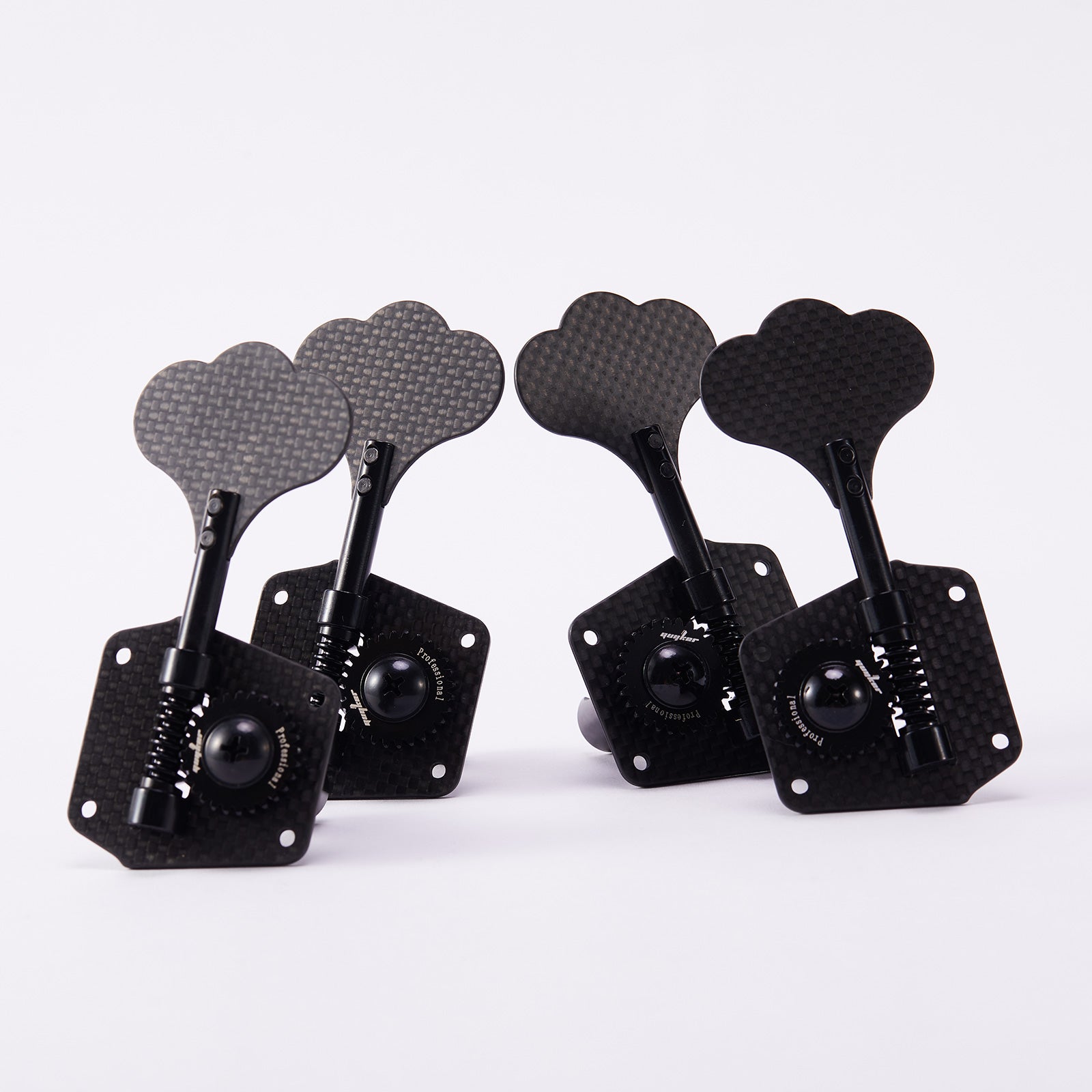 Carbon Fiber Bass Tuning Pegs 1:28 Gear Ratio Open Frame Guyker