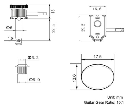 Guyker Dopamine Locking Tuning Machines for ST TL Guitar GK D 55SP-20