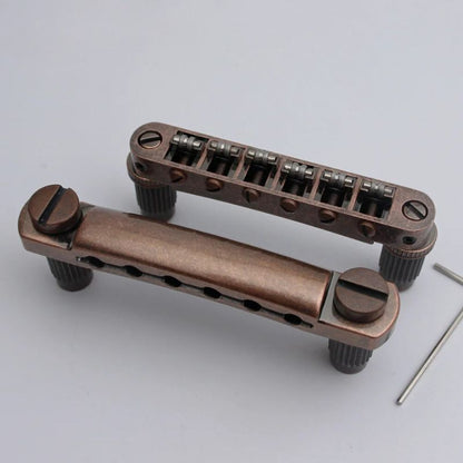 Guyker Electric Guitar Bridge Set Roller Saddles Smooth Vibrato GM005+GS001