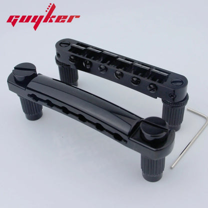 Guyker Electric Guitar Bridge Set Zinc Alloy with Brass Saddles GM003+GS001