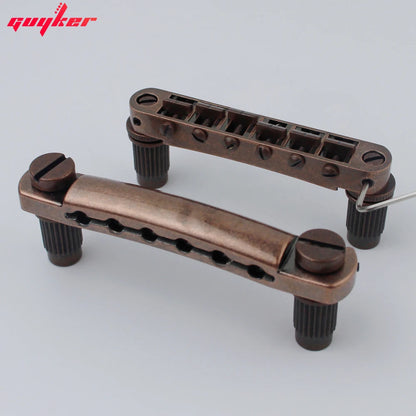 Guyker Electric Guitar Bridge Set Zinc Alloy with Brass Saddles GM003+GS001