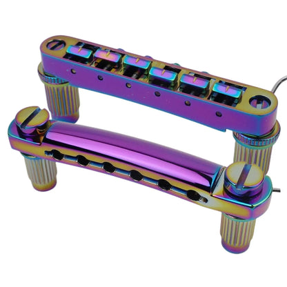 Guyker Electric Guitar Bridge Set Zinc Alloy with Brass Saddles GM003+GS001