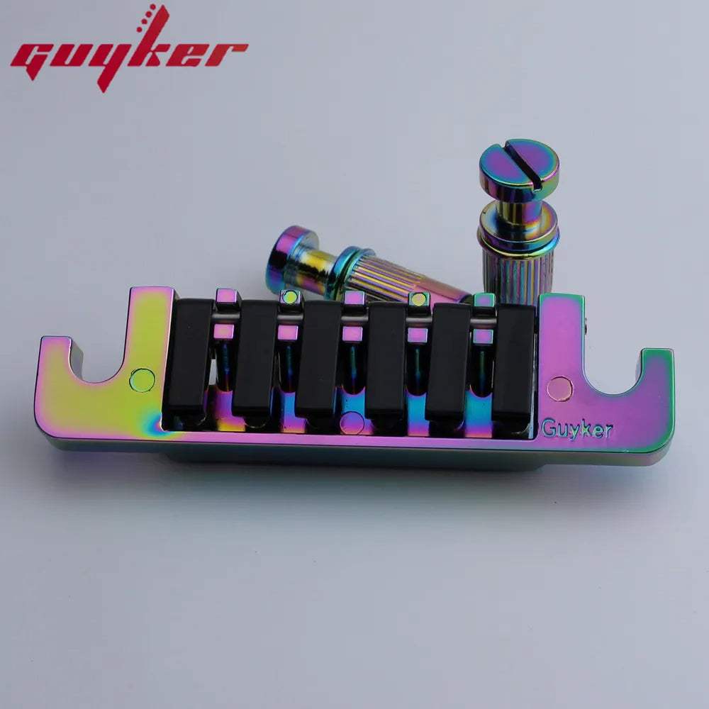 Guyker Electric Guitar Bridge Tune-O-Matic with Rolling Saddles Stop Bar TP6