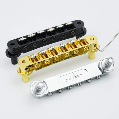 Guyker Guitar Bridge Tune-O-Matic with Roller Saddles GM015