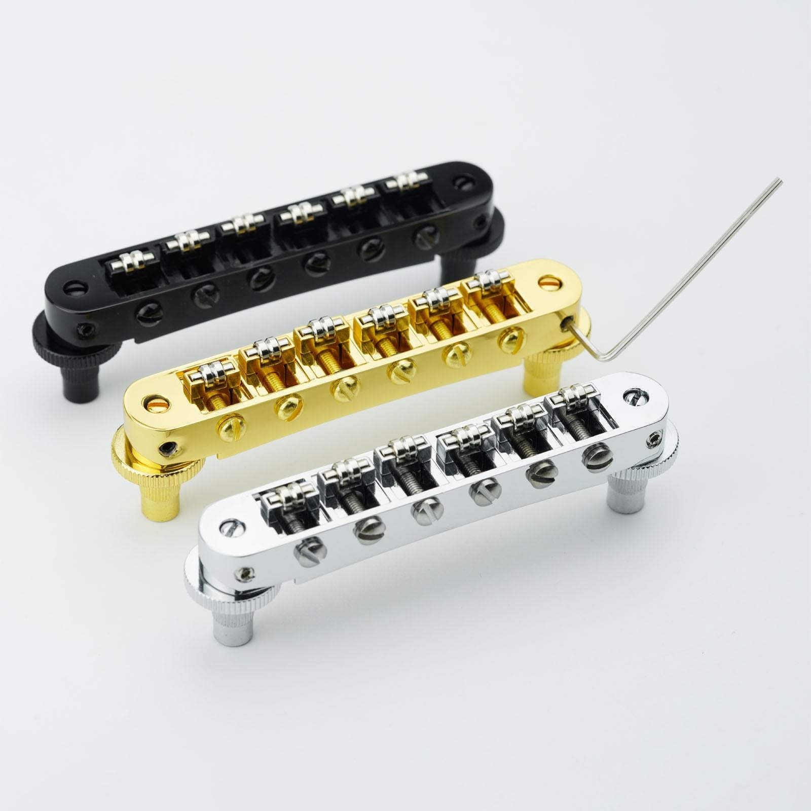 Guyker Guitar Bridge Tune-O-Matic with Roller Saddles GM015