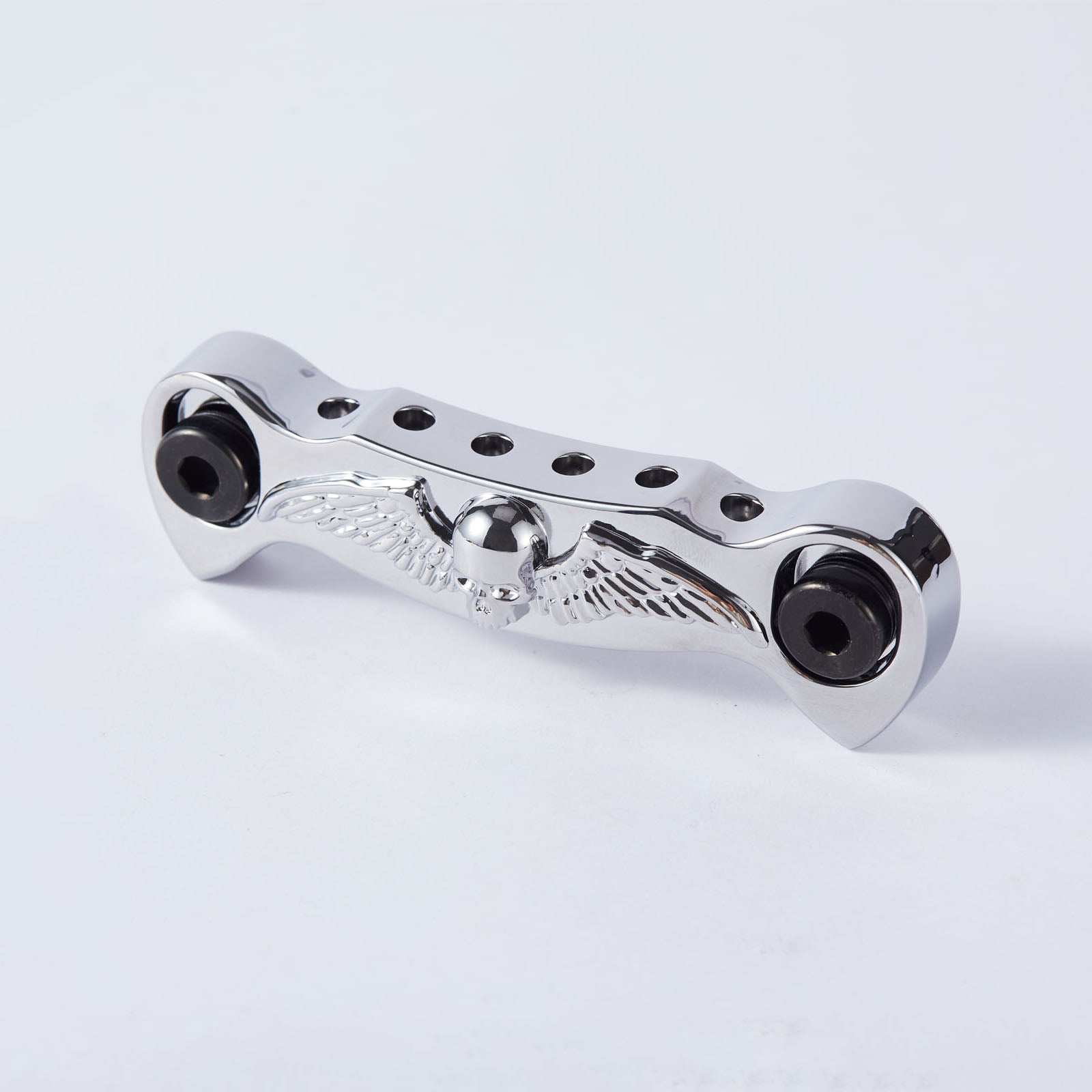 Guyker Guitar Tailpiece Skeleton Wings Stop Bar with Studs GS009