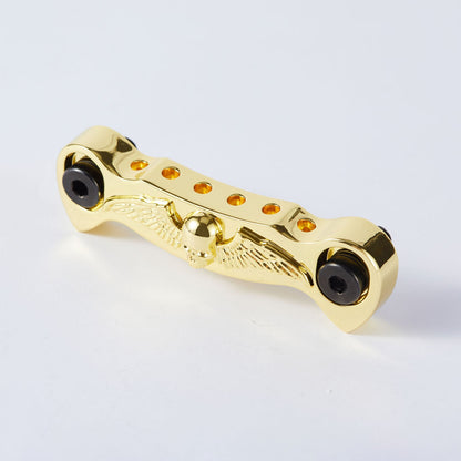 Guyker Guitar Tailpiece Skeleton Wings Stop Bar with Studs GS009